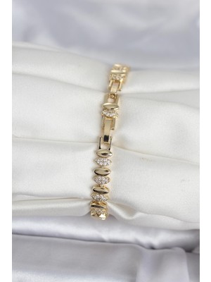 isiltikidsmoda Pirinç Gold Renk Arpa Model Kadın Bileklik - Lisinya