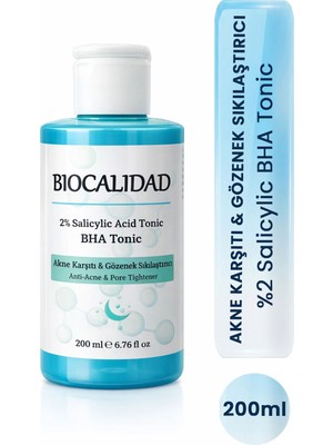 Biocalidad Siyah Nokta Karşıtı, Gözenek Sıkılaştırıcı Salisilik Asit Bha Tonik 200 ml