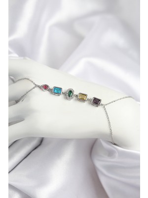 Youday Accessories Pirinç Renkli Zirkon Taşlı Model Gümüş Renk Şahmeran