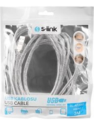 Ronanna S-Lınk SL–AF2003 USB 2.0 3mt Şeffaf Uzatma Kablosu