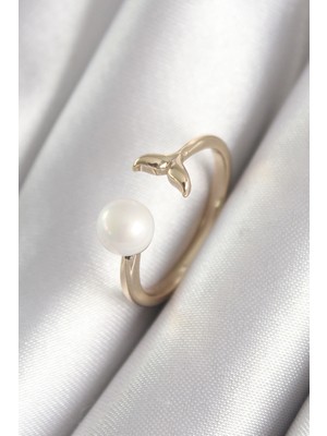 Youday Accessories Pirinç Gold Renk Inci Top Figür Balık Kuyruğu Model Kadın Yüzük