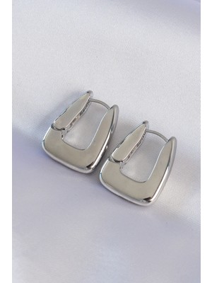 Youday Accessories Pirinç Gümüş Renk Kalın Küpe