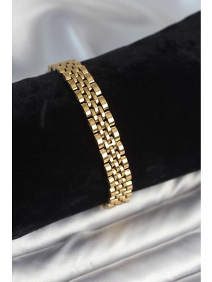 Youday Accessories 316L Çelik 9 mm Kalınlıkta Gold Renkli Erkek Bileklik