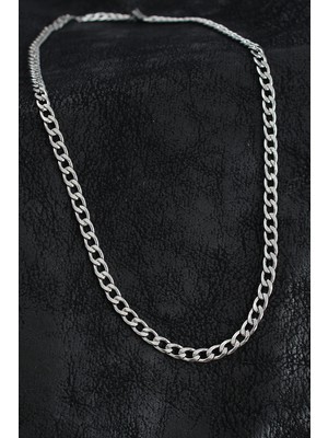 Youday Accessories 316L Çelik Kalın Klasik Zincir Model Gümüş Renk Erkek Kolye