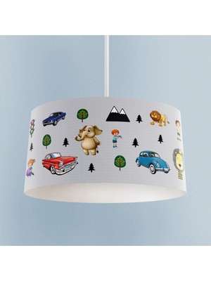 PremiumPort Yol ve Hayvan Desenli Bebek ve Çocuk Odası Avizesi, Şık ve Güvenilir Tasarım