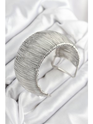 Youday Accessories Pirinç Tel Sarma Model Gümüş Renk Kadın Bileklilk