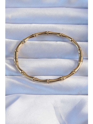 Youday Accessories 316L Çelik Altın Renk Kemik Model Bileklik