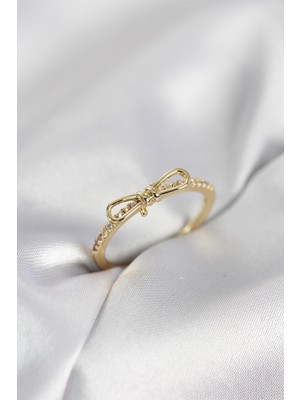 Youday Accessories Fiyonk Model Zirkon Taşlı Gold Renk Kadın Yüzük