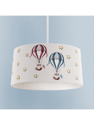 PremiumPort Rüya Gibi Bebek ve Çocuk Odası Uçan Balon ve Yıldızlar Avizesi