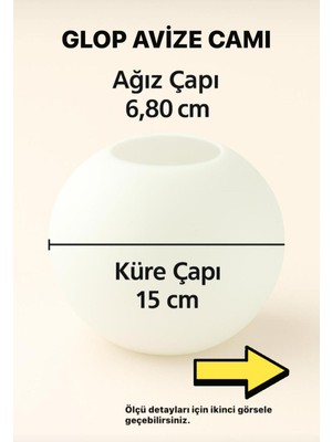 PremiumPort Beyaz Top Cam Avize Parçası 15 Cm, Şık ve Zarif Aydınlatma Detayı
