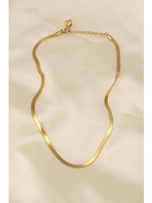 İsingir Shopping Çelik Altın Renk 45 cm Italyan Zincir Model Kadın Kolye