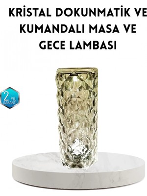 Pileli Store Kristal Rgb LED Masa Lambası – Renkli Kumandalı Işık Dekoratif ve Enerji Tasarruflu
