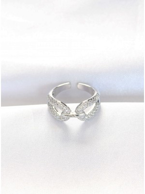 Youday Accessories Zirkon Taşlı Silver Renk Ayarlanabilir Yüzük