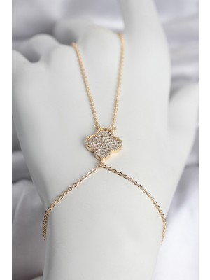 Youday Accessories Pirinç Gold Renk Yonca Model Kadın Şahmeran