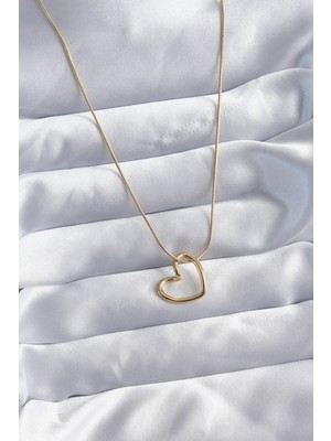 Youday Accessories 316L Çelik Zincir Gold Renk Kalp Model Kadın Kolye