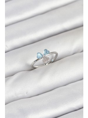 Youday Accessories Pirinç Gümüş Renk Yonca Model Kadın Yüzük