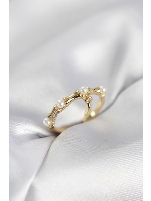 Youday Accessories Gold Renk Sallantılı Kemik Model Kadın Yüzük