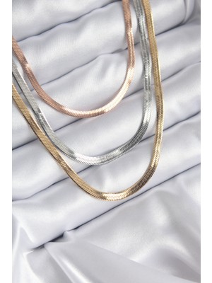 Youday Accessories 316L Çelik Mix Renk Italyan Zincir Model Kadın Kolye