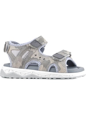 Rakerplus Hakiki Deri Bej Cırt Cırtlı Çocuk Sandalet Ayakkabı