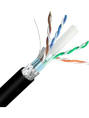 Ronanna Inca ICAT6-500AG Outdoor S/ftp 23 Awg Lszh Network Cable 500 M Siyah