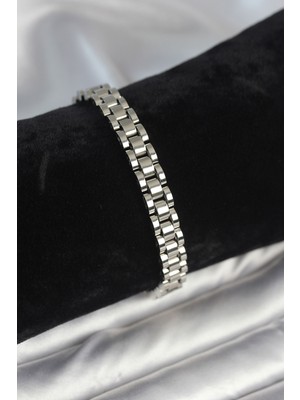 Youday Accessories 316L Çelik Gümüş Renk 7 mm Kalınlık Erkek Bileklik