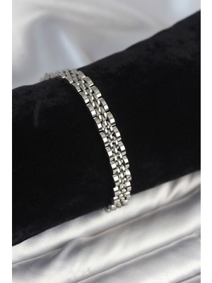 Youday Accessories 316L Çelik 7 mm Kalınlıkta Gümüş Renkli Erkek Bileklik