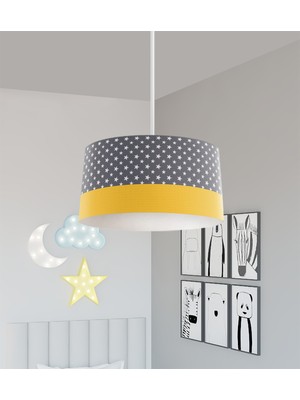 PremiumPort Bulut ve Yıldız Desenli Bebek ve Çocuk Odası Avizesi