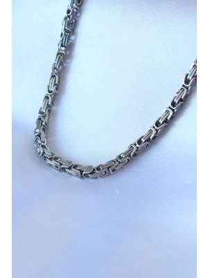 Youday Accessories 316L Çelik Gümüş Renk Kral Zincir Model Erkek Kolye