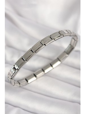 Youday Accessories 316L Çelik Gümüş Renk Ince Yazılı Kadın Bileklik