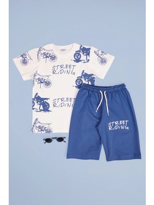 FullaModa Street Riding Baskılı Erkek Çocuk 2 Li Takım