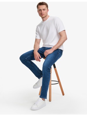 Pierre Cardin Erkek Beyaz Slim Fit %100 Pamuk Bisiklet Yaka Basic Tişört 50325307-VR013