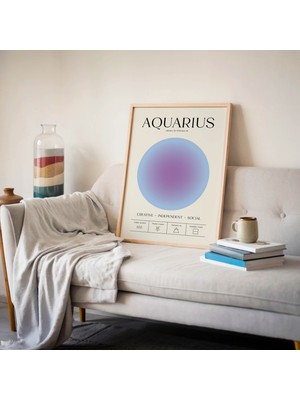 Pegziz Kova Burcu Astroloji Tablosu Modern Minimal Duvar Tablosu