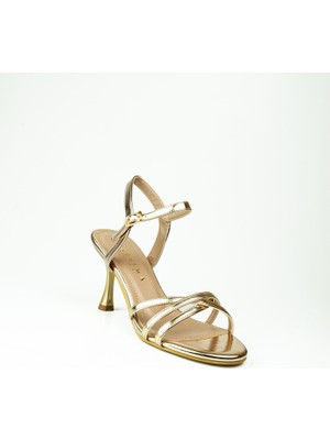 Massima 540 Altın Topuklu Abiye Kadın Ayakkabı