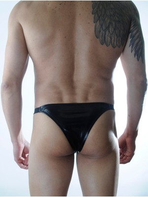 Mixora Erkek Siyah Lame Brazillian Slip Iç Çamaşırı