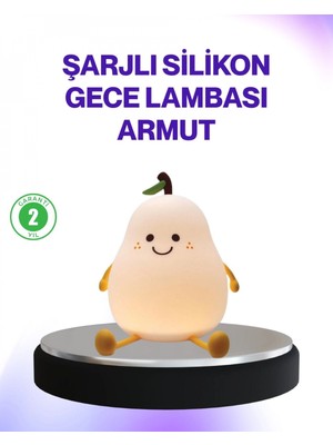 Pileli Store Şarjlı Armut Masa Lambası Renk Değiştiren LED Gece Işığı