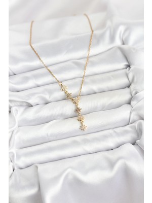 316L Çelik Zincir Gold Renk Kutup Yıldızı Model Kadın Kolye - Lisinya