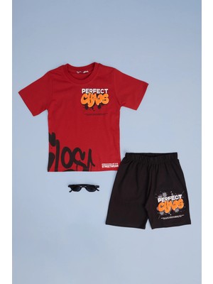 FullaModa %100 Pamuk Perfect Chaos Baskılı Erkek Çocuk  2 Li Takım