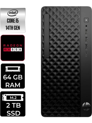 HP Prodesk 2 Tower G1I i5 14500 64GB RAM 2TB SSD Win11 Pro B6XX1ETPN415 Masaüstü Bilgisayar + Per4 USB