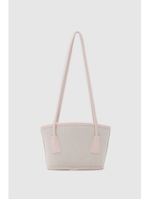 Shule Bags Padra Büzgülü Bucket Kanvas Çanta Pudra Pembe