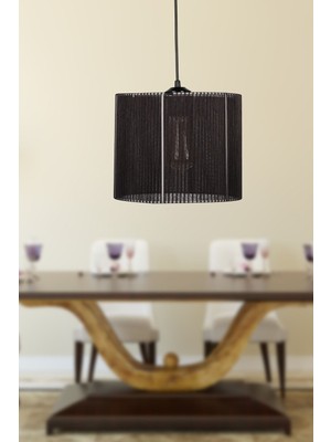 PremiumPort Yuvarlak Siyah Tekli Avize 30X60, Modern ve Şık Aydınlatma Parçası