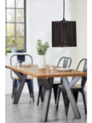 PremiumPort Modern Siyah Yuvarlak Tekli Avize 15X60, Şık ve Şıklık Katıcı Tasarım