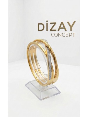 Zarif  ve Modern Kararmayan Çelik Tasarım Bilezik