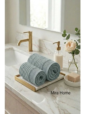 Hsc Bilişim 2 Parça Pamuklu Banyo El Yüz Havlu Seti Şeyda Yeşil