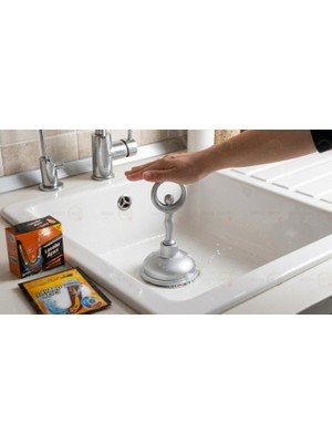 MAİN SHOP 1 Adet Çok Amaçlı Mutfak Banyo Balerin Saplı Vantuz Pompa Tıkanık Lavabo Açıcı Manuel El Vantuzu  Gri Renk M-126