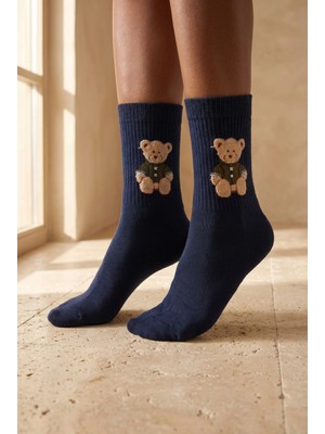 Katia & Bony Unisex Teddy Desenli Soket Çorap Lacivert