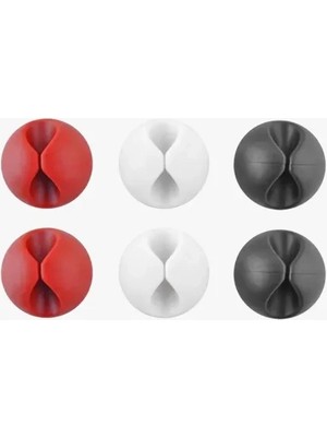 Nemere Yapışkanlı Kablo Sabitleyici Düzenleyici 6'lı Renkli Paket