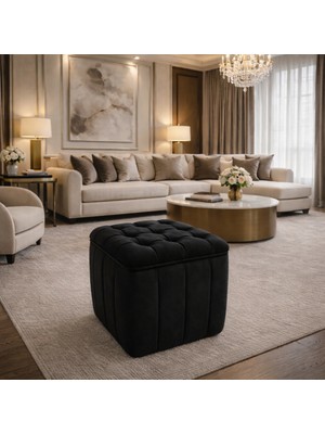 Muba Online Kapitoneli Dilimli “modern Kare Puf | Ayak Dinlendirme Taburesi | Dekoratif ve Rahat Yüksek Kalite”