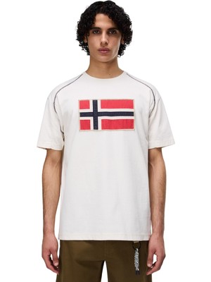 NP0A4ICLN1A1 Napapijri S-Reflect Ss Erkek T-Shirt Beyaz