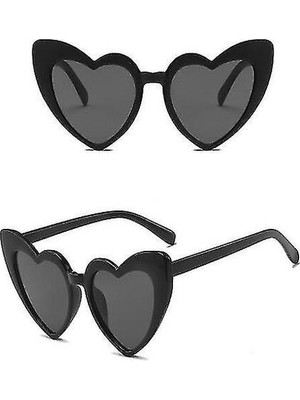 Alvera Siyah Renk Kalp Şekilli Parti Gözlüğü 15X5 cm