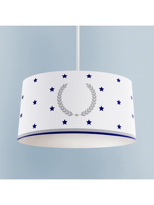 PremiumPort Yıldız Desenli Mavi Gri Çerçeveli Bebek ve Çocuk Odası Avizesi